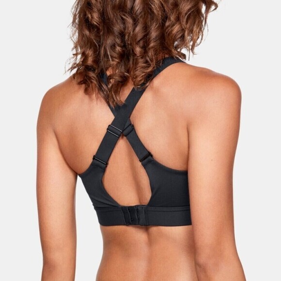 Under Armour Black Eclipse High Impact Sports Bra Hook And Loop Back Closure - Picture 3 of 16
